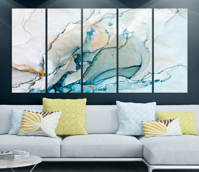 Bring a Modern & Stylish Touch to Your Home Decor with Our Large Abstract Fluid Effect Marble Canvas Wall Art Print