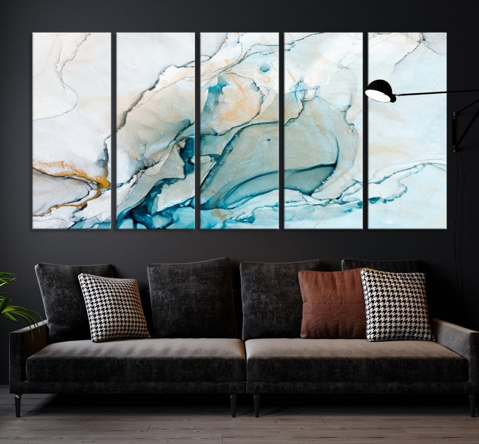 Bring a Modern & Stylish Touch to Your Home Decor with Our Large Abstract Fluid Effect Marble Canvas Wall Art Print