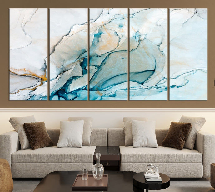 Bring a Modern & Stylish Touch to Your Home Decor with Our Large Abstract Fluid Effect Marble Canvas Wall Art Print