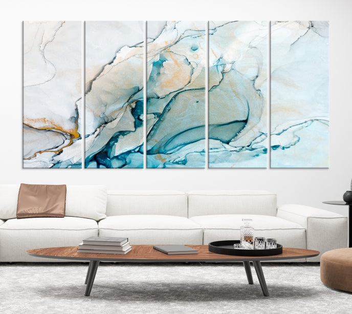 Bring a Modern & Stylish Touch to Your Home Decor with Our Large Abstract Fluid Effect Marble Canvas Wall Art Print