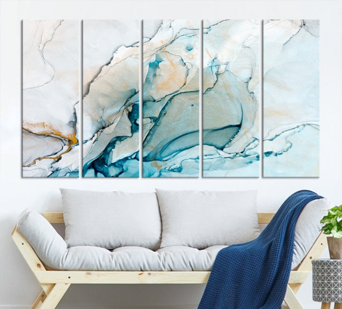 Bring a Modern & Stylish Touch to Your Home Decor with Our Large Abstract Fluid Effect Marble Canvas Wall Art Print