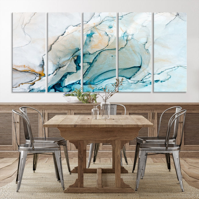 Bring a Modern & Stylish Touch to Your Home Decor with Our Large Abstract Fluid Effect Marble Canvas Wall Art Print