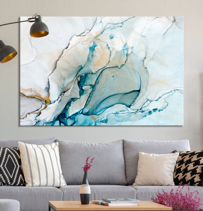 Bring a Modern & Stylish Touch to Your Home Decor with Our Large Abstract Fluid Effect Marble Canvas Wall Art Print