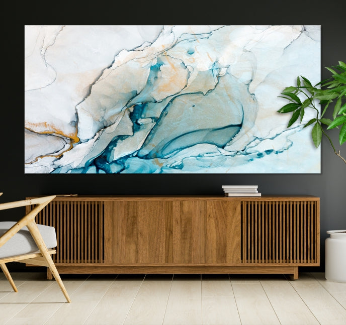 Bring a Modern & Stylish Touch to Your Home Decor with Our Large Abstract Fluid Effect Marble Canvas Wall Art Print