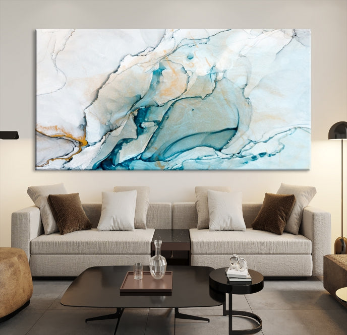 Bring a Modern & Stylish Touch to Your Home Decor with Our Large Abstract Fluid Effect Marble Canvas Wall Art Print