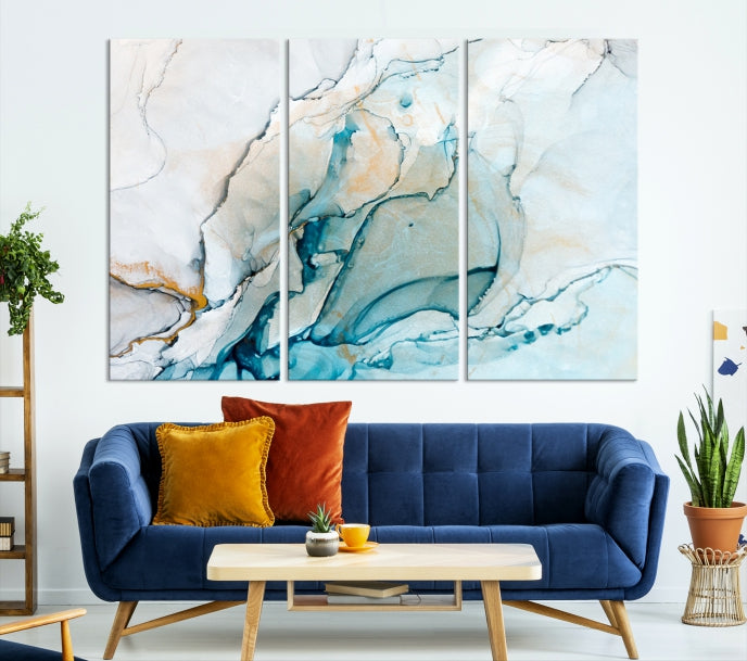 Bring a Modern & Stylish Touch to Your Home Decor with Our Large Abstract Fluid Effect Marble Canvas Wall Art Print