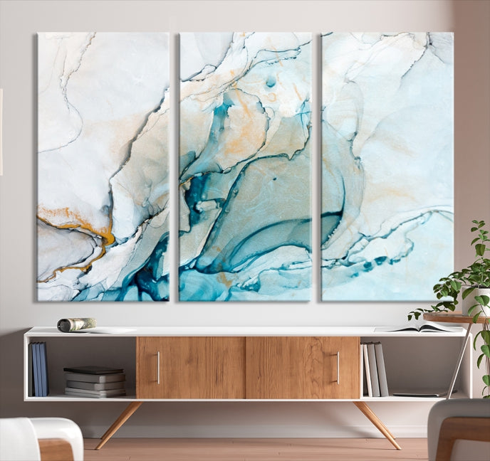 Bring a Modern & Stylish Touch to Your Home Decor with Our Large Abstract Fluid Effect Marble Canvas Wall Art Print