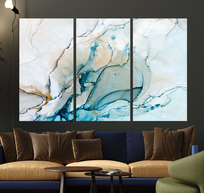 Bring a Modern & Stylish Touch to Your Home Decor with Our Large Abstract Fluid Effect Marble Canvas Wall Art Print