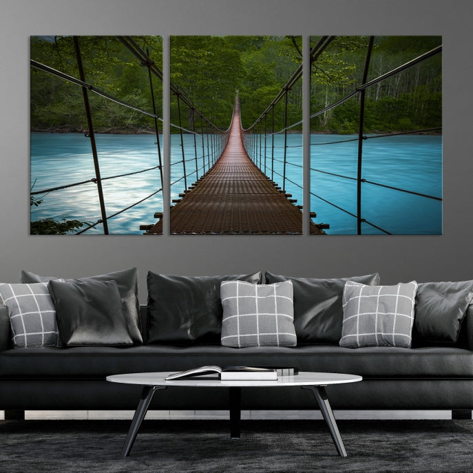 Bring the Beauty of a Forest Landscape with a Wood Bridge to Your Home with Our Nature Wall Art Canvas Print