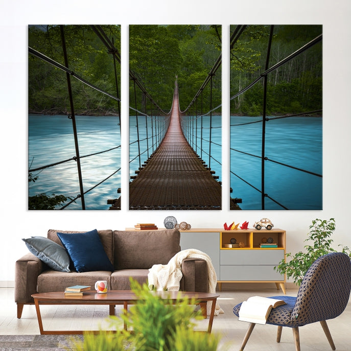 Bring the Beauty of a Forest Landscape with a Wood Bridge to Your Home with Our Nature Wall Art Canvas Print