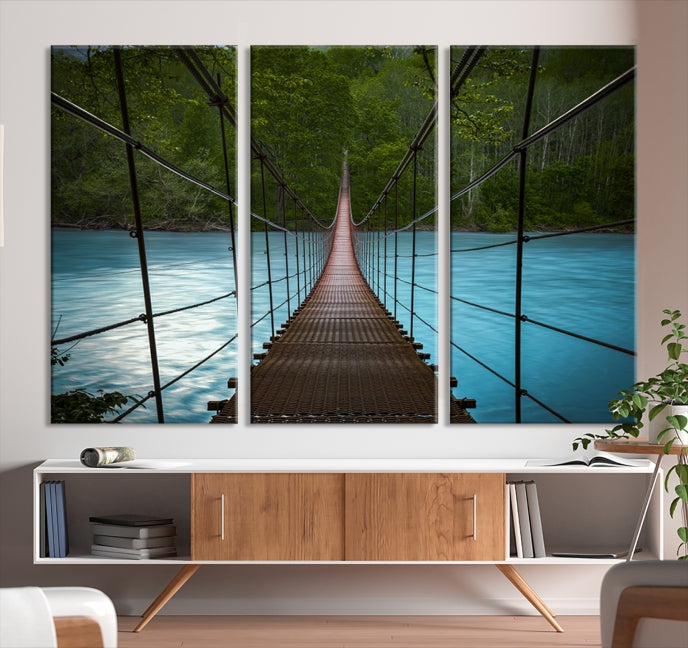 Bring the Beauty of a Forest Landscape with a Wood Bridge to Your Home with Our Nature Wall Art Canvas Print