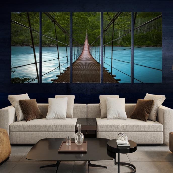 Bring the Beauty of a Forest Landscape with a Wood Bridge to Your Home with Our Nature Wall Art Canvas Print