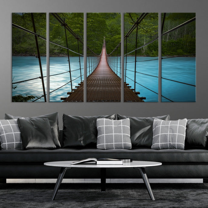 Bring the Beauty of a Forest Landscape with a Wood Bridge to Your Home with Our Nature Wall Art Canvas Print