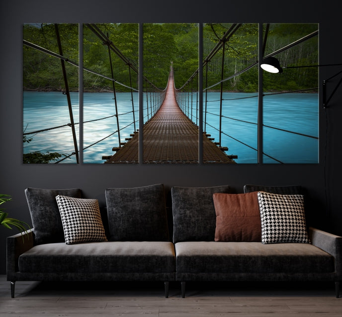 Bring the Beauty of a Forest Landscape with a Wood Bridge to Your Home with Our Nature Wall Art Canvas Print