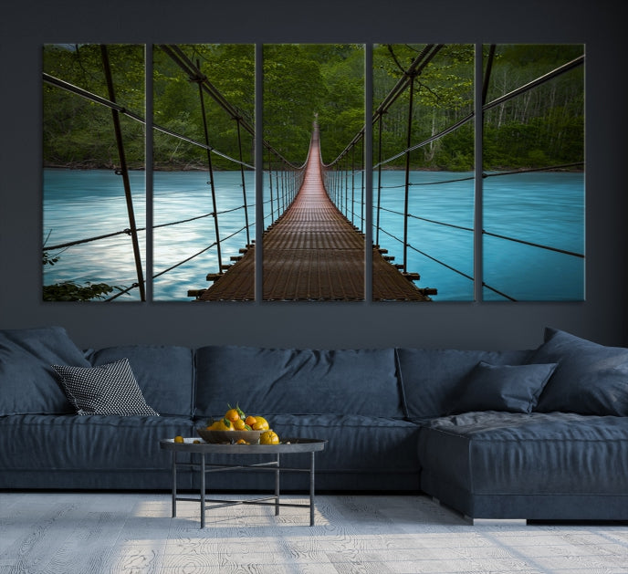 Bring the Beauty of a Forest Landscape with a Wood Bridge to Your Home with Our Nature Wall Art Canvas Print