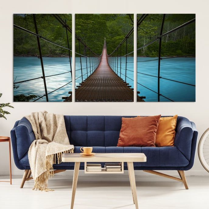 Bring the Beauty of a Forest Landscape with a Wood Bridge to Your Home with Our Nature Wall Art Canvas Print