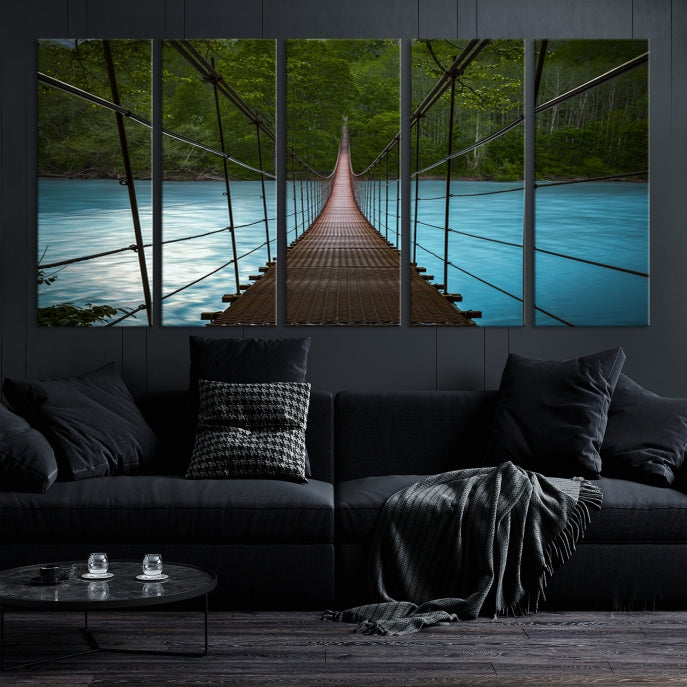 Bring the Beauty of a Forest Landscape with a Wood Bridge to Your Home with Our Nature Wall Art Canvas Print