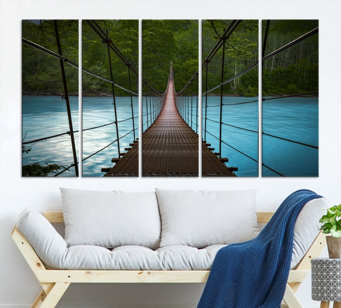 Bring the Beauty of a Forest Landscape with a Wood Bridge to Your Home with Our Nature Wall Art Canvas Print