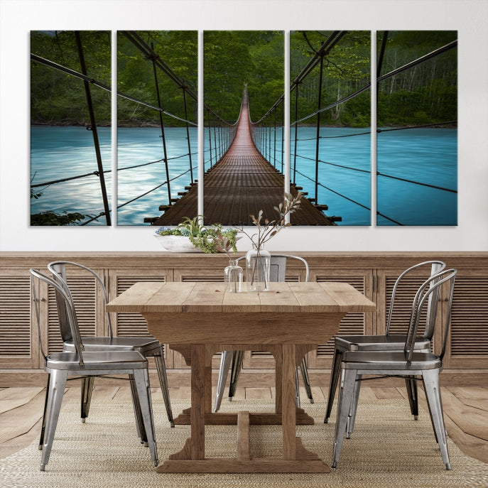 Bring the Beauty of a Forest Landscape with a Wood Bridge to Your Home with Our Nature Wall Art Canvas Print