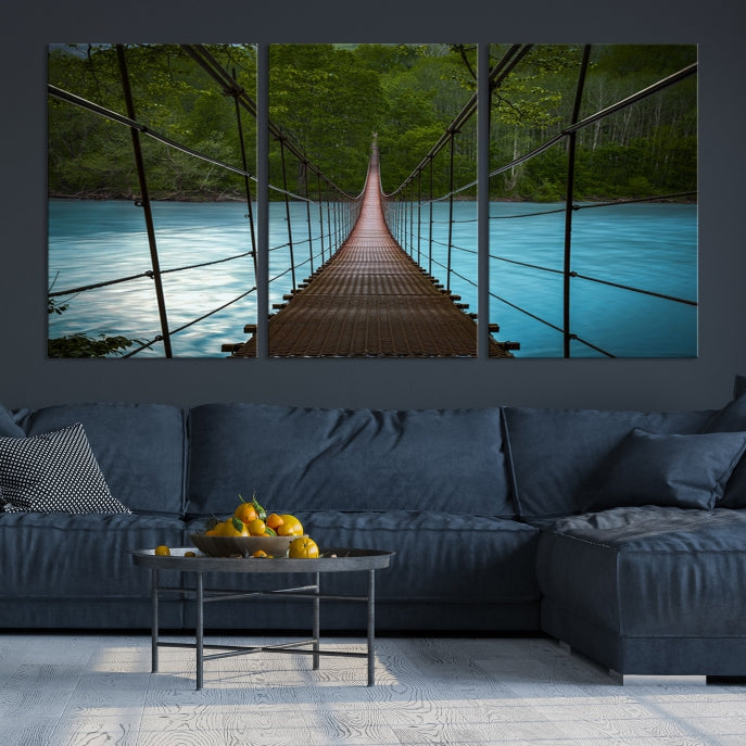 Bring the Beauty of a Forest Landscape with a Wood Bridge to Your Home with Our Nature Wall Art Canvas Print