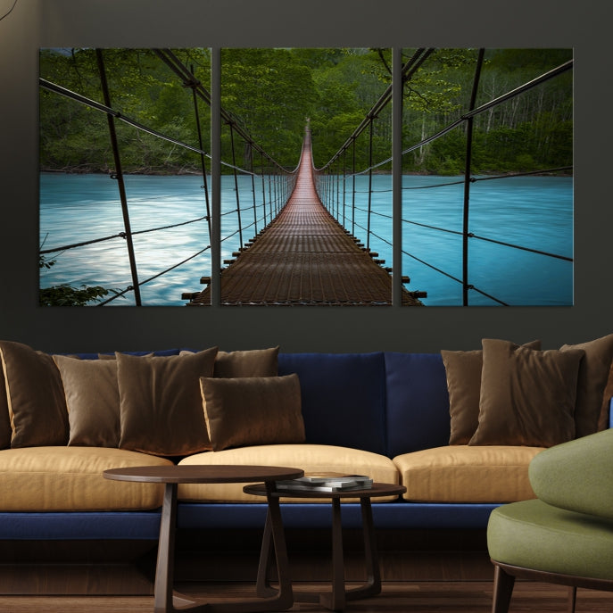 Bring the Beauty of a Forest Landscape with a Wood Bridge to Your Home with Our Nature Wall Art Canvas Print