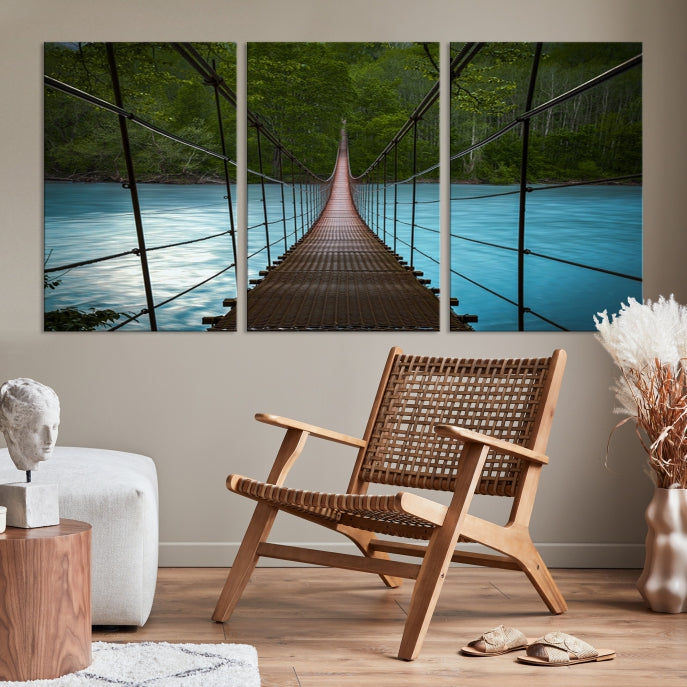 Bring the Beauty of a Forest Landscape with a Wood Bridge to Your Home with Our Nature Wall Art Canvas Print