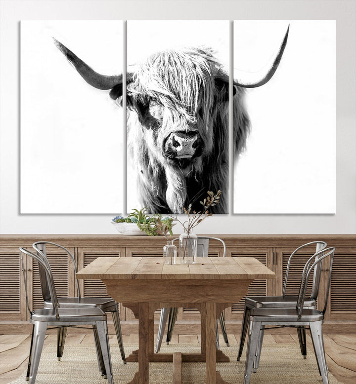 Bring the Charm of a Scottish Highland Cow to Your Farmhouse with Our Wall Art Canvas PrintA Rustic & Cozy Decor