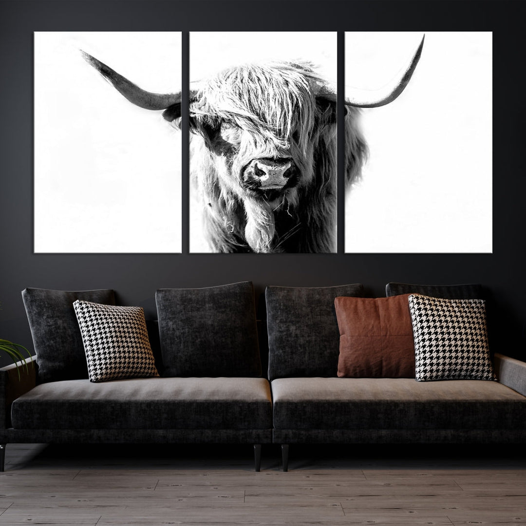 Bring the Charm of a Scottish Highland Cow to Your Farmhouse with Our Wall Art Canvas PrintA Rustic & Cozy Decor