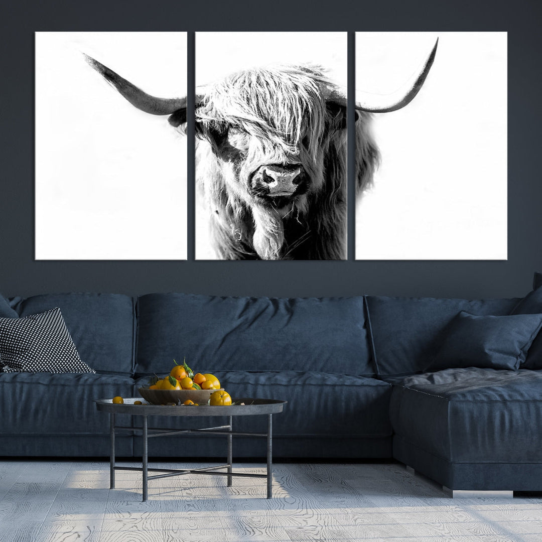 Bring the Charm of a Scottish Highland Cow to Your Farmhouse with Our Wall Art Canvas PrintA Rustic & Cozy Decor