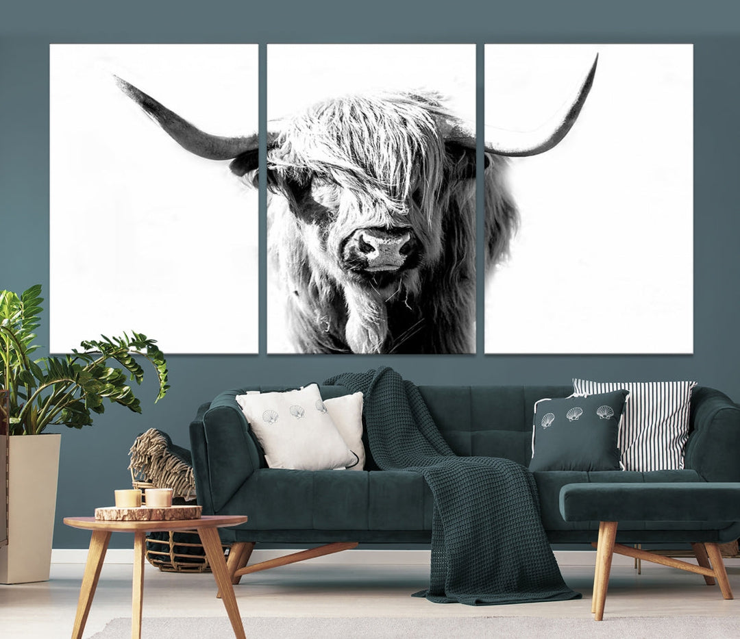 Bring the Charm of a Scottish Highland Cow to Your Farmhouse with Our Wall Art Canvas PrintA Rustic & Cozy Decor