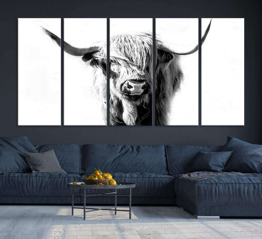 Bring the Charm of a Scottish Highland Cow to Your Farmhouse with Our Wall Art Canvas PrintA Rustic & Cozy Decor