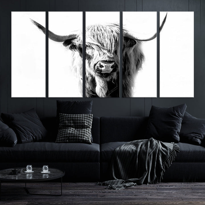 Bring the Charm of a Scottish Highland Cow to Your Farmhouse with Our Wall Art Canvas PrintA Rustic & Cozy Decor