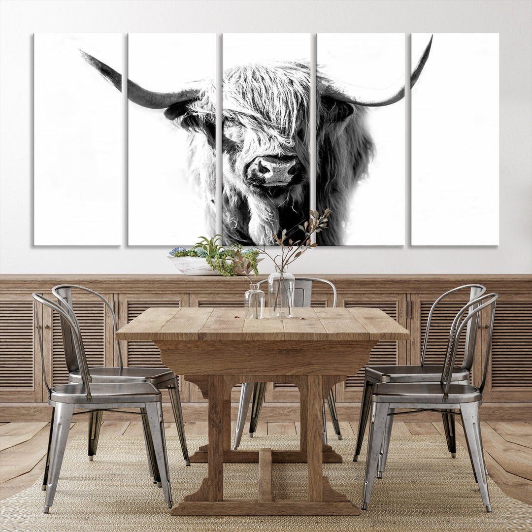 Bring the Charm of a Scottish Highland Cow to Your Farmhouse with Our Wall Art Canvas PrintA Rustic & Cozy Decor