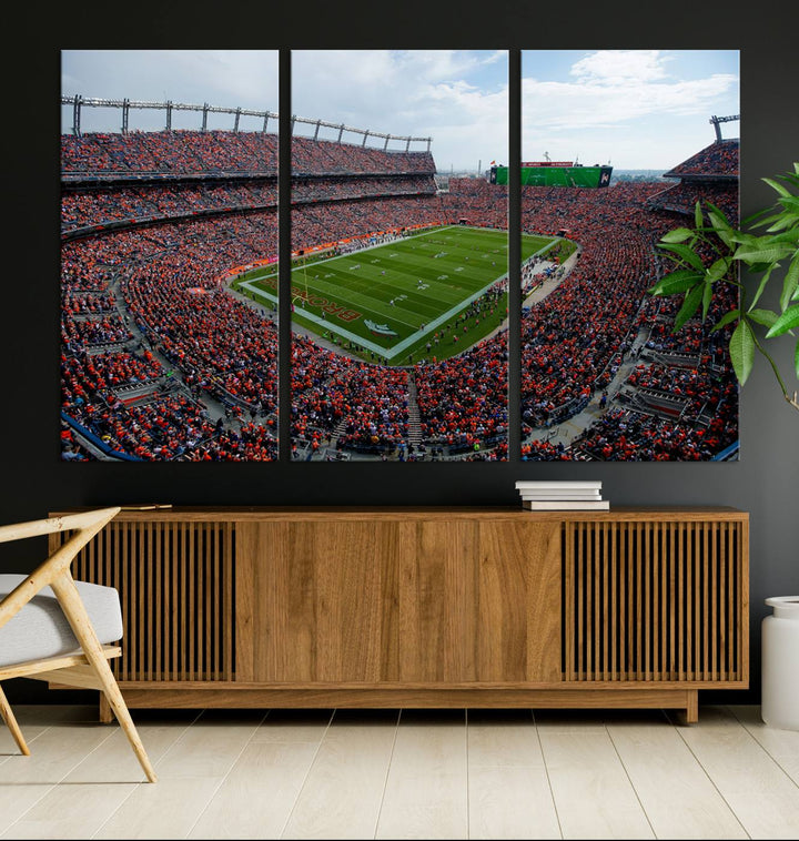 Broncos Stadium Wall Art Canvas Print, Empower Field at Mile High Stadium, Denver Broncos American NFL Football Stadium