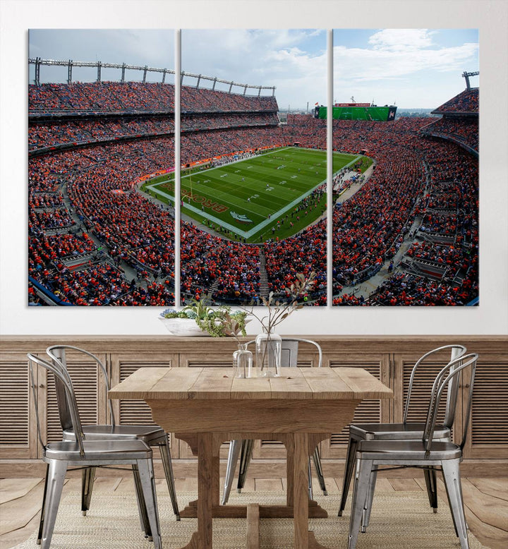 Broncos Stadium Wall Art Canvas Print, Empower Field at Mile High Stadium, Denver Broncos American NFL Football Stadium