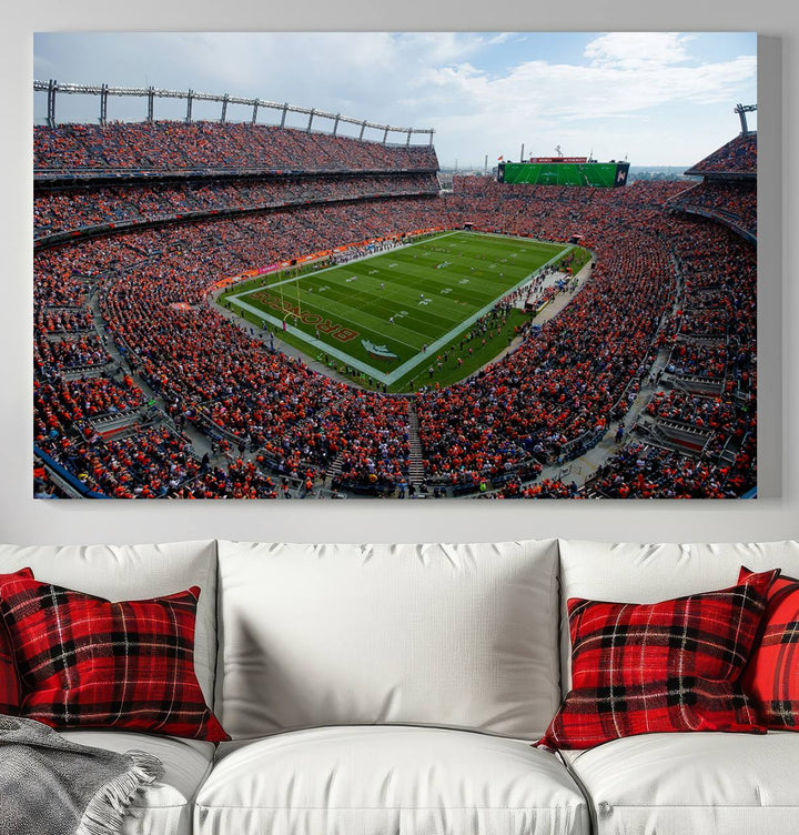 Broncos Stadium Wall Art Canvas Print, Empower Field at Mile High Stadium, Denver Broncos American NFL Football Stadium