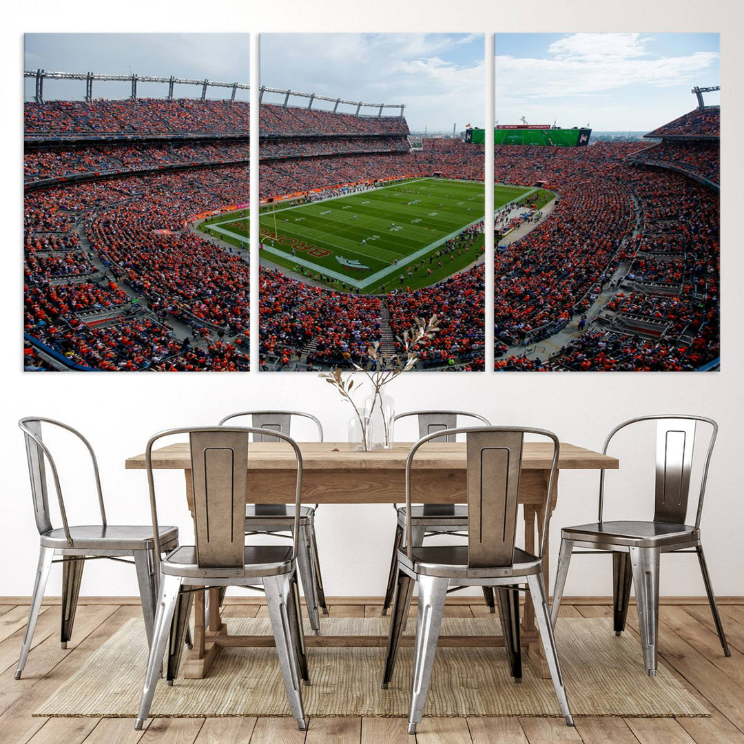 Broncos Stadium Wall Art Canvas Print, Empower Field at Mile High Stadium, Denver Broncos American NFL Football Stadium