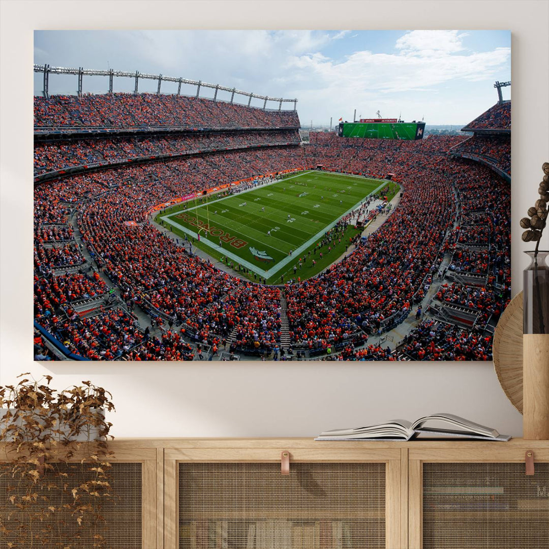 Broncos Stadium Wall Art Canvas Print, Empower Field at Mile High Stadium, Denver Broncos American NFL Football Stadium