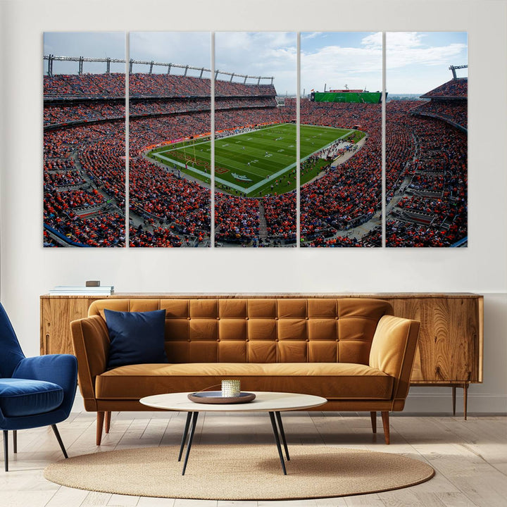 Broncos Stadium Wall Art Canvas Print, Empower Field at Mile High Stadium, Denver Broncos American NFL Football Stadium