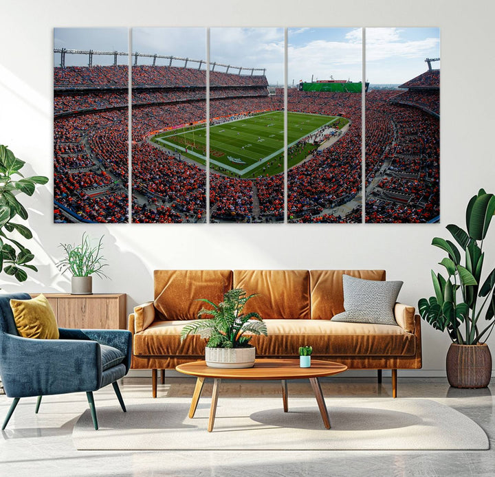 Broncos Stadium Wall Art Canvas Print, Empower Field at Mile High Stadium, Denver Broncos American NFL Football Stadium