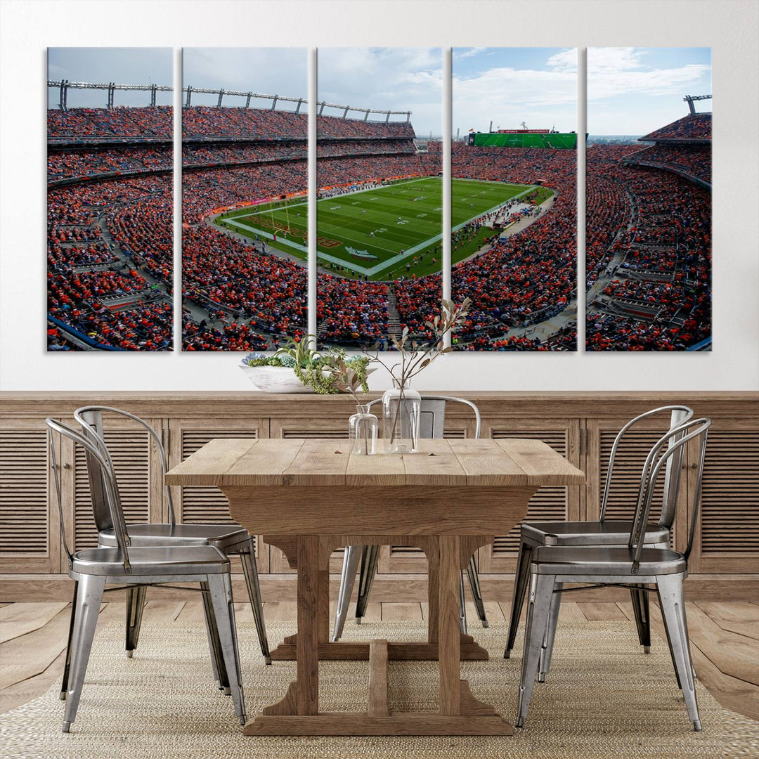 Broncos Stadium Wall Art Canvas Print, Empower Field at Mile High Stadium, Denver Broncos American NFL Football Stadium