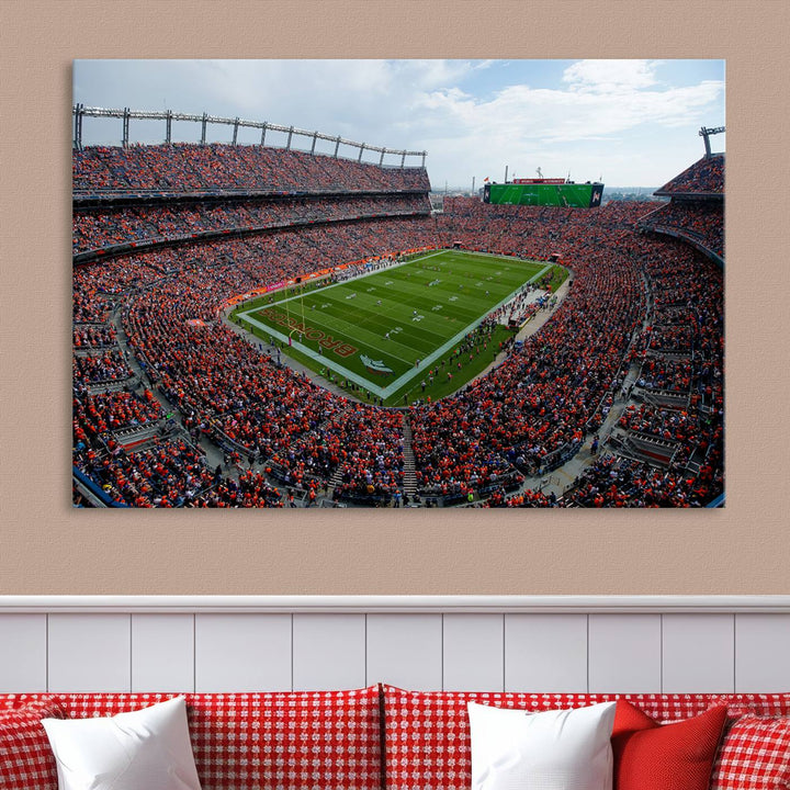 Broncos Stadium Wall Art Canvas Print, Empower Field at Mile High Stadium, Denver Broncos American NFL Football Stadium