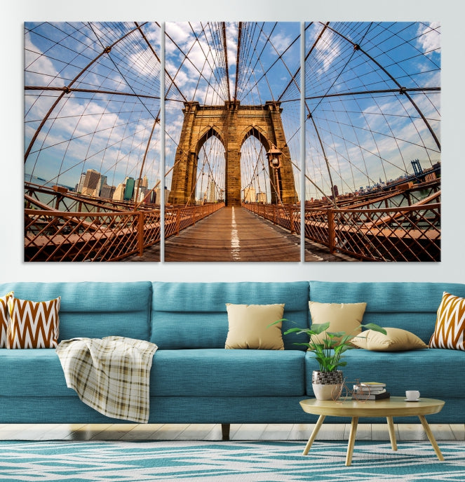 Brooklyn Bridge Manhattan Cityscape Large Wall Art Canvas Print