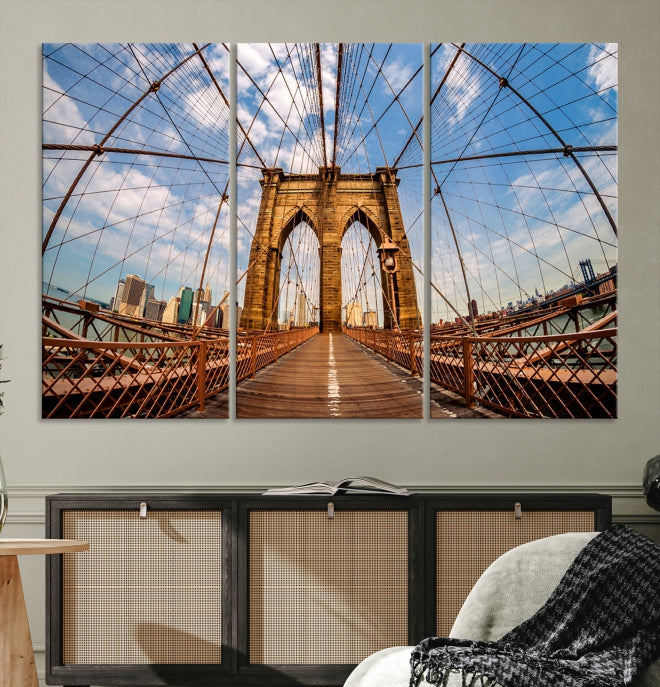 Brooklyn Bridge Manhattan Cityscape Large Wall Art Canvas Print