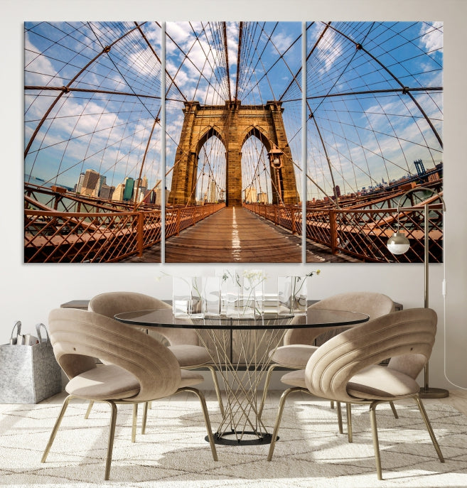 Brooklyn Bridge Manhattan Cityscape Large Wall Art Canvas Print