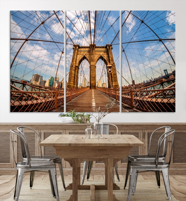 Brooklyn Bridge Manhattan Cityscape Large Wall Art Canvas Print