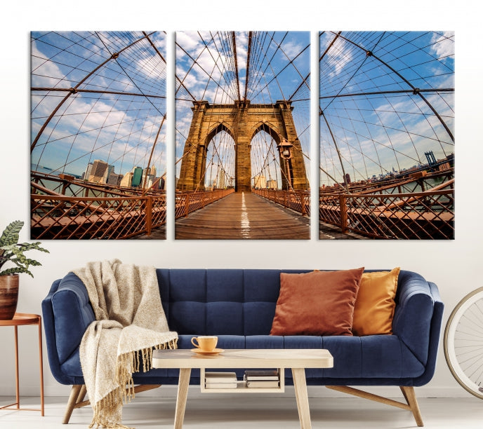 Brooklyn Bridge Manhattan Cityscape Large Wall Art Canvas Print