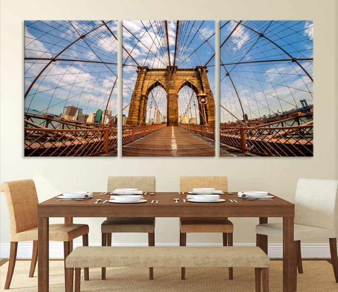 Brooklyn Bridge Manhattan Cityscape Large Wall Art Canvas Print