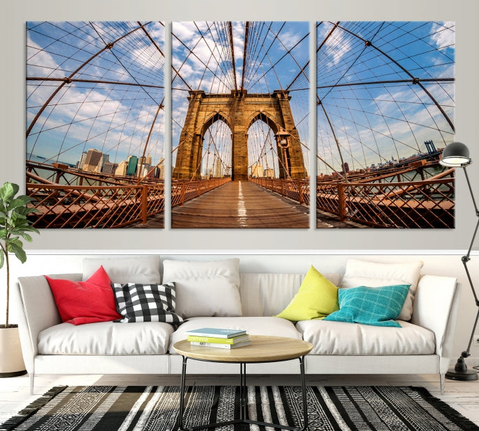 Brooklyn Bridge Manhattan Cityscape Large Wall Art Canvas Print