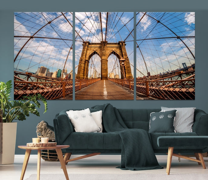 Brooklyn Bridge Manhattan Cityscape Large Wall Art Canvas Print